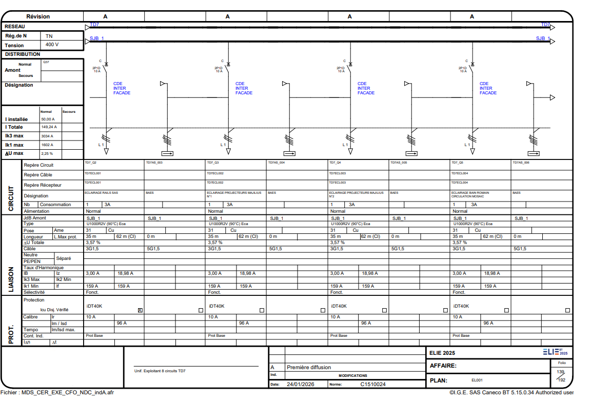 Note de calcul Caneco